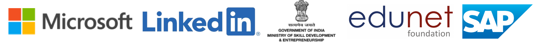 Microsoft, Ministry of Skill Development, SAP, LinkedIn, IISc Bengaluru, Edunet Foundation partners